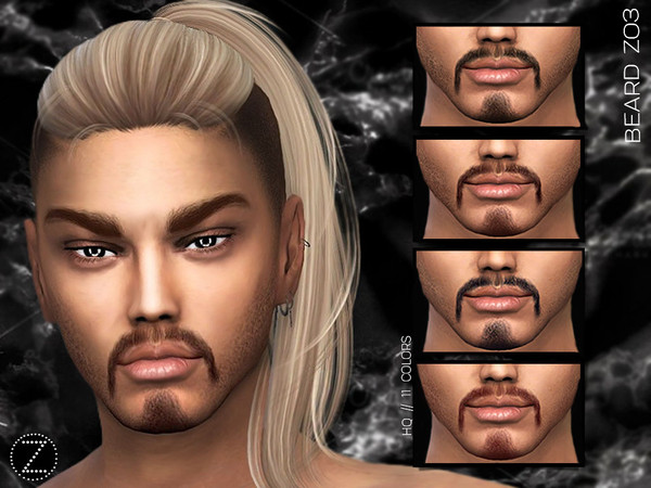 Sims 4 — BEARD Z03 by ZENX — -Base Game -All Age -For Female -11 colors -Works with all of skins -Compatible with HQ mod