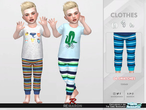 Sims 4 — ReMaron_T_CartersPJPants01 by remaron — -06 Swatches available -Toddler Category -Custom CAS thumbnail -Base