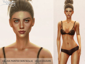 Sims 4 — Painted Female skin N2(b) dark by Valuka — This is the 2nd part of the female skin N2. 14 dark colours. Highly
