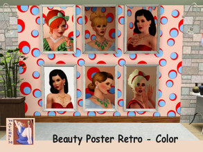 Sims 3 — ws Beauty Painting Color by watersim44 — Recolor for your Sims. Retro Motiv Women for your room or shop. Comes