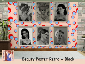 Sims 3 — ws Beauty Painting Retro black by watersim44 — Selfmade created painting for your Sims. Retro Motiv Women for
