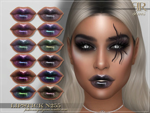 Sims 4 — Lipstick N255 by FashionRoyaltySims — Standalone Custom thumbnail 12 color options HQ texture Compatible with HQ