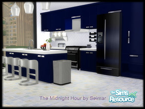 Sims 4 — The Midnight Hour Kitchen Dining Set by seimar8 — 17 creations that make up The Midnight Hour Kitchen and dining