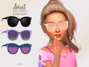 Sims 4 — Avant Sunglasses Child  by Suzue — -New Mesh (Suzue) -10 Swatches -For Female and Male (Child) -HQ Compatible