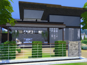 Sims 4 — Levina by Suzz86 — Modern Home featuring kitchen,dining area and livingroom with fireplace. 1 Bedroom 1 Bathroom