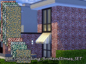 Sims 4 — MB-SolidSiding_BrokenStones_SET by matomibotaki — MB-SolidSiding_BrokenStones_SET, decorative broken stone wall