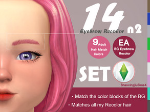 Sims 4 — Toddler Eyebrow Recolor Set by jeisse197 — 1.Match with all my Recolor hair, match with adults. 2.Match with