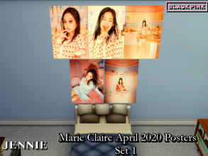 Sims 4 — Jennie(BP) Marie Claire April 2020 Posters Set- NEEDS MESH by PhoenixTsukino — Set of posters featuring KPOP