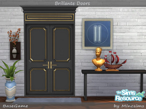 Sims 4 — Brillante Panel Doors by Mincsims — I tried to make the door itself feel fancy. These panel doors bring style to