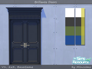 Sims 4 — Brillante Double Panel Door V1 2x3 by Mincsims — for short wall 8 swatches