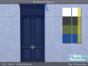 Sims 4 — Brillante Double Panel Door V2 2x4 by Mincsims — for medium wall 8 swatches