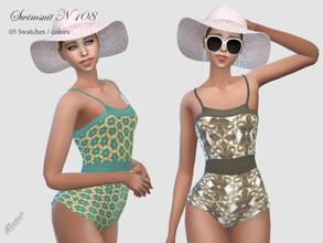 Sims 4 — Swimsuit N 108 by pizazz — NEW MESH INCLUDED WITH DOWNLOAD Base game 05 colors / swatches