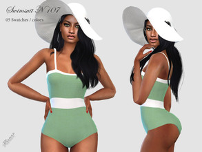 Sims 4 — Swimsuit N 107 by pizazz — NEW MESH INCLUDED WITH DOWNLOAD Base game 05 colors / swatches