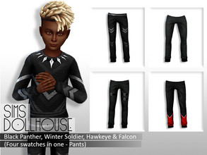 Sims 4 — Sims Dollhouse - Black Panther & More - Pants (Child) by SimsDollhouse — - Black Panther, Hawkeye, Winter