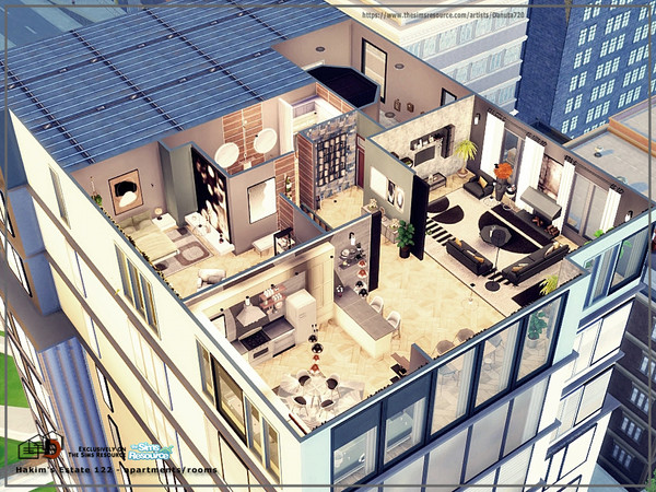 Sims 4 — Hakim's Estate 122 - apartments/rooms by Danuta720 — This apartment is located in the historic San Myshuno