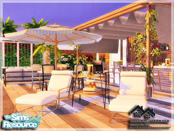 Sims 4 — VALERIA - Terrace by marychabb — I present a room - Terrace, that is fully equipped. Tested. Cost: 22,160 $