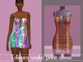 Sims 4 — Edinam snake print dress by akaysims — - New mesh - 5 swatches - Custom thumbnail - All LODs Enjoy!