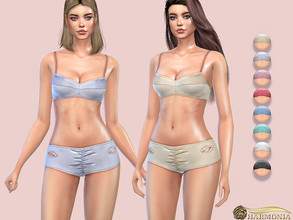 Sims 4 — Inspired by Vintage Silk Bra by Harmonia — 7 color Please do not use my textures. Please do not re-upload.