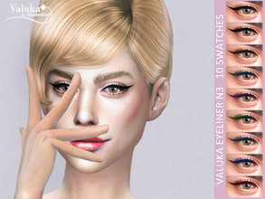 Sims 4 — Eyeliner N3 by Valuka — 10 colours CAS thumbnail Eyeliner category HQ compatible