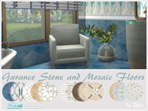 Sims 4 — Garance Stone and Mosaic Floors by philo — Stone and Mosaic Floors in various styles and colors. 14 Swatches