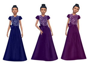 Sims 4 — KeyCamz Girl's Dress 0426 4 by ErinAOK — Girl's Formal/Party Dress 10 Swatches