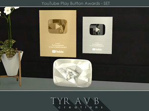 Sims 4 — YouTube Play Button Awards - SET by TyrAVB — This well known awards are a true trophies for your celebrity Sims.