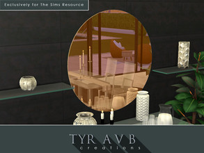 Sims 4 — Rose Gold Tinted Round Mirror by TyrAVB — This ultra-modern frameless big round mirror has a tinted mirror