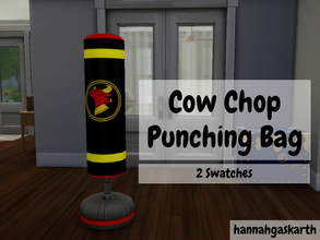 Sims 4 — Cow Chop Punching Bag by hannahgaskarth2 — A Cow Chop Punching Bag for your sims. Comes in two swatches, and the