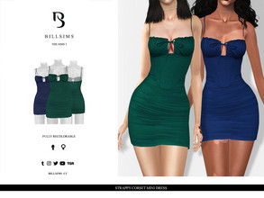 Sims 3 — Strappy Corset Mini Dress by Bill_Sims — YA/AF Everyday/Formal Available for Maternity Recolorable - 1 Channel 2
