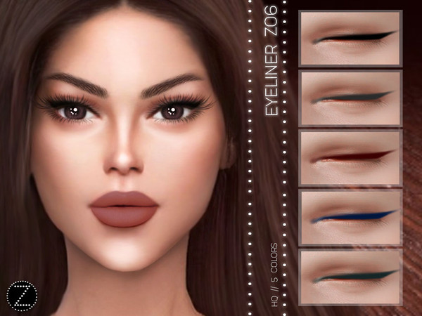 Sims 4 — EYELINER Z06 by ZENX — -Base Game -All Age -For Female -5 colors -Works with all of skins -Compatible with HQ