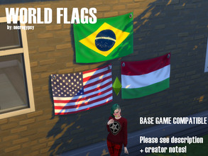 Sims 4 — COUNTRY FLAGS - BASE GAME RECOLOR - PART 1 by necrogypsy — Raise your flag high and show your national pride!
