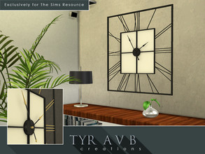 Sims 4 — 3D Square Wall Clock (Not a Decal) by TyrAVB — This big 3D square wall clock can be impressive design focal