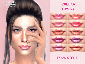 Sims 4 — Lips N4 by Valuka — 17 colours. You can find it in lipsticks. Thumbnail for identification. HQ compatible.