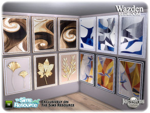Sims 4 — Wazden bedroom wall paintings x3 by jomsims — Wazden bedroom wall paintings x3