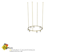 Sims 4 — Alvaro Circular Ceiling Lamp Medium by Onyxium — Onyxium@TSR Design Workshop Lighting Collection | Belong To The