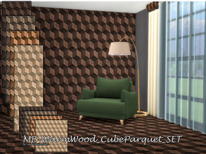Sims 4 — MB-WarmWood_CubeParquet_SET by matomibotaki — MB-WarmWood_CubeParquet_SET, expressive wall and floor set with