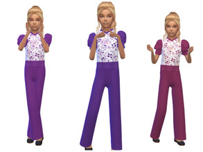 Sims 4 — KeyCamz Girl's Jumpsuit 0430 by ErinAOK — Girl's Jumpsuit 9 Swatches