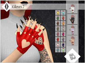 Sims 4 — Gloves 2 by AleNikSimmer — Leather gloves with a heart cutout, handpainted. They work on both frames for all