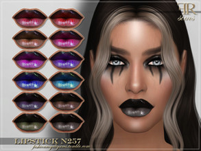 Sims 4 — Lipstick N257 by FashionRoyaltySims — Standalone Custom thumbnail 12 color options HQ texture Compatible with HQ