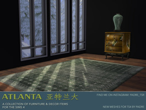 Sims 4 — Atlanta rug by Padre — An Asian-inspired set of deco meshes