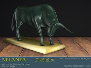 Sims 4 — Atlanta bull sculpture by Padre — An Asian-inspired set of deco meshes