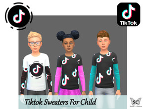 Sims 4 — Tiktok Sweaters For Child by Shellty — 3 Swatches For child Found under 'boy clothes' category