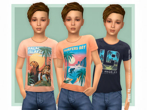 Sims 4 — T-Shirt Collection for Boys P21 by lillka — T-Shirt Collection for Boys P21 3swatches Base game compatible