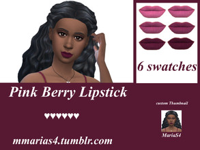 Sims 4 — MariaS4 Pink Berry Lipstick by MMariaS4 — matte Lipstick with 6 swatches for female sims from Teen to Elder