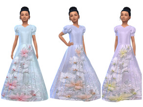 Sims 4 — KeyCamz Girl's Dress 0502 by ErinAOK — Girl's Formal/Party Dress 9 Swatches
