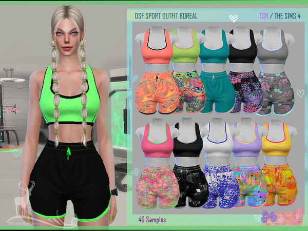 Sims 4 — DSF SPORT OUTFIT BOREAL by DanSimsFantasy — Outfit for sports activities. It consists of a top and shorts that