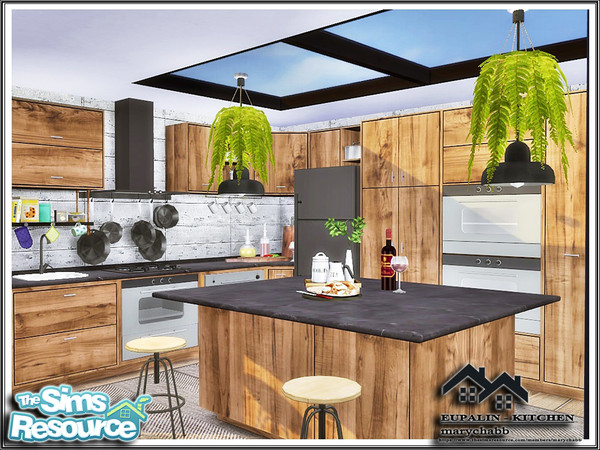 Sims 4 — EUPALIN - Kitchen by marychabb — I present a room - Kitchen, that is fully equipped. Tested. Cost: 12,221$ Size: