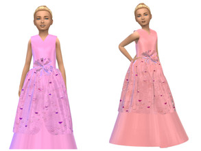 Sims 4 — KeyCamz Girl's Dress 0502 3 by ErinAOK — Girl's Formal/Party Dress 12 Swatches