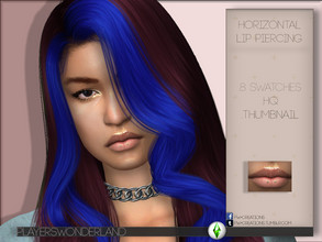 Sims 4 — Horizontal Lip Piercing by PlayersWonderland — .8 Swatches .HQ .Custom thumbnail +Custom specularmap
