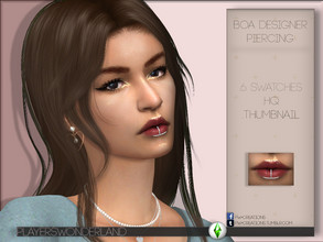 Sims 4 — Boa Designer Lip Piercing by PlayersWonderland — .6 Swatches .HQ .Custom thumbnail +Custom specular Map